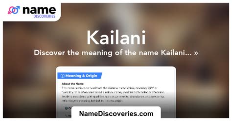 Kailani Name Meaning, Analysis, Origin and Popularity